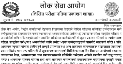 Lok Sewa Aayog Published Written Exam Result of Computer Officer