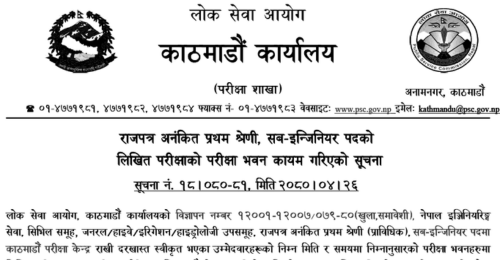 Lok Sewa Aayog Kathmandu Exam Center of Sub Engineer