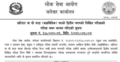 Lok Sewa Aayog Kharidar 2nd Phase Written Exam Center Lahan, Birgunj