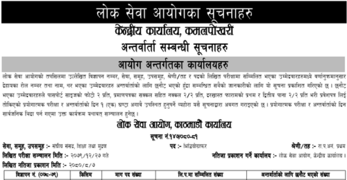 Lok Sewa Aayog Weekly Notices 2080 Mangsir 13