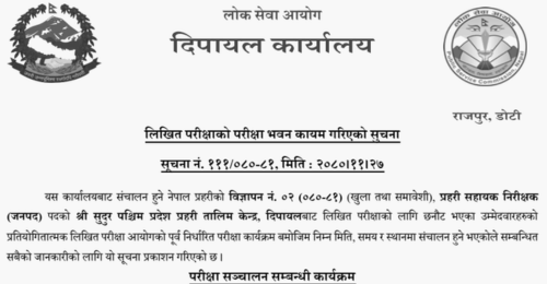 Nepal Police ASI Post Written Exam Center Dipayal