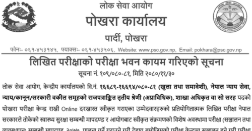 Lok Sewa Aayog Written Exam Center of Section Officer in Pokhara