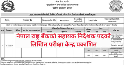 Nepal Rastra Bank Written Exam Center for Assistant Director Post