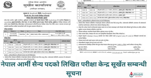 Nepal Army Sainya Post Written Examination Center Surkhet 2081 Shrawan