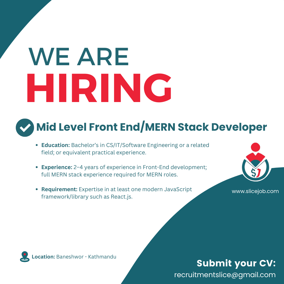 Mid Level Front End/MERN Stack Developer :: Slicejob