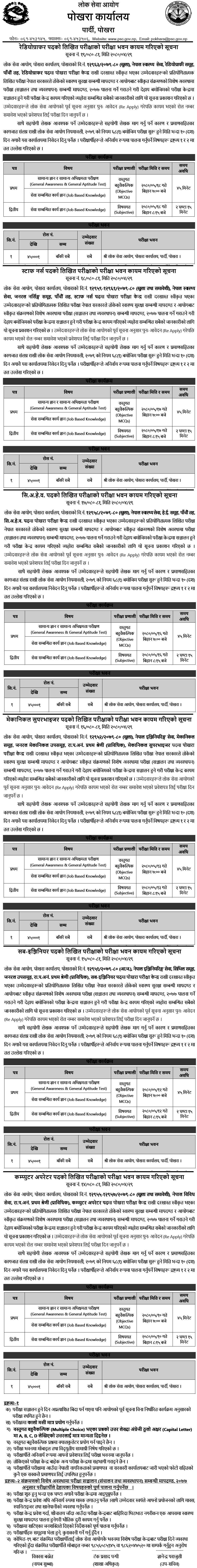 Lok Sewa Aayog Pokhara Exam Center of Prabidhik NaSu and Health Services