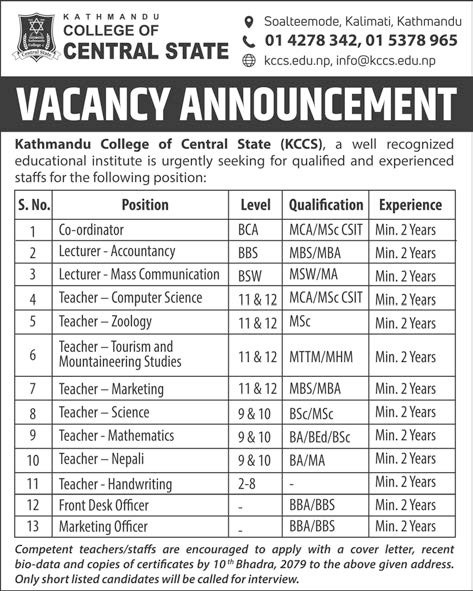 Kathmandu College of  Central State 